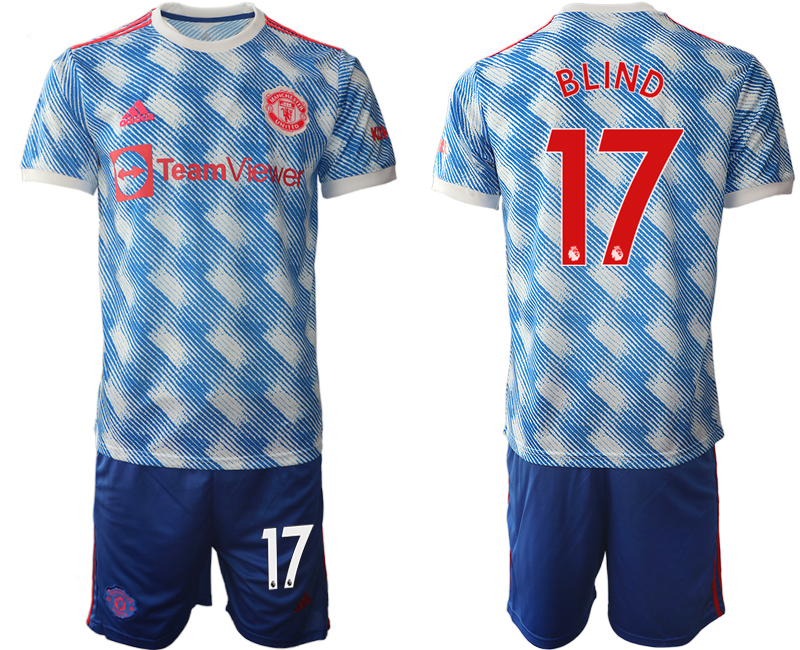 Men 2021-2022 Club Manchester United away blue #17 Soccer Jersey